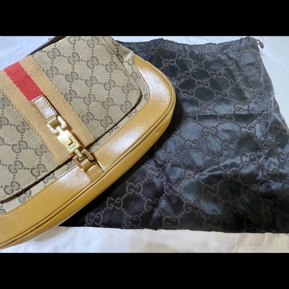 Vintage Gucci Jackie hobo GG canvas w dust bag. Authentic! Free Shipping. - Picture 6 of 9